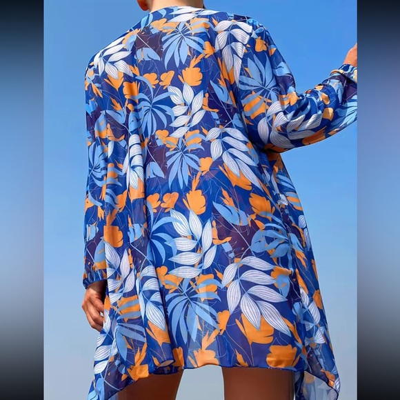 Boho 3 piece floral print push up bikini swimsuit - Picture 2 of 4